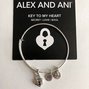 Alex and Ani- Key To My Heart- Silver